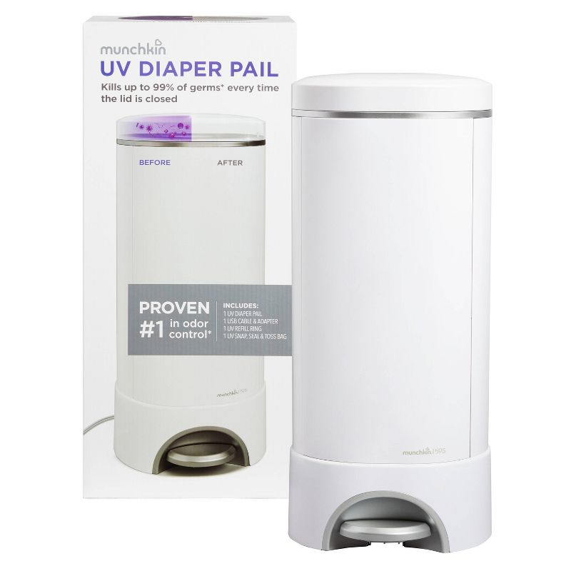 Munchkin UV Diaper Pail - White, 1 of 14