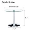 DOMETOUR 35-inch Glass Top Modern Round Dining Table with Silver Metal Legs for Dining, Living, or Meeting Rooms - 4 of 4