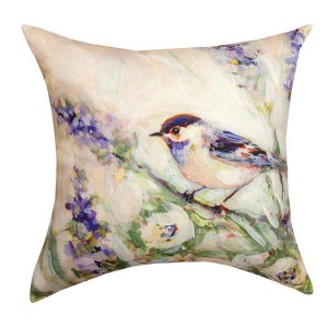 Manual Woodworkers & Weavers Nature-Inspired Accent – Birds on Meadowbrook 18" Outdoor Pillow - 1 of 3