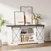 TV console suitable for 65-inch televisions, featuring sliding barn doors. Living room storage combination unit and TV console. - 4 of 4