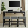 Aukfa 4-Piece Multi-Functional Dining & Bar Table Set with Built-in Power Outlet - Modern Space-Saving Solution for Living Rooms - 4 of 4