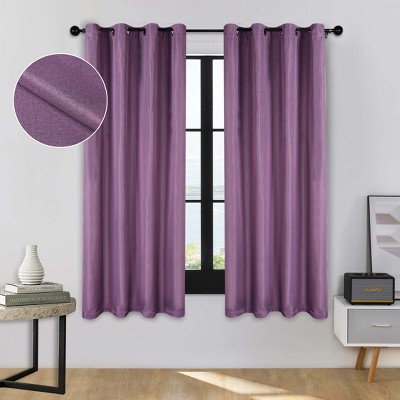 Classic Linen Design Room Darkening Semi-Blackout Curtains, Set of 2 by Blue Nile Mills