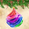 Metzler Bros. 5.0 Inch Wavy Rainbow Christmas Ball Ornament , Christmas Decor Swirled Rainbow Colors (1PC) - 2 of 4