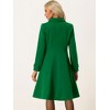 Allegra K Women's Winter Vintage Collared A-Line Double Breasted Long Swing Overcoat - 4 of 4
