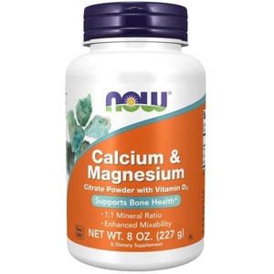 Cal-Mag Citrate Powder With Vitamin D 1:1 Ratio by Now Foods  -  8 oz Powder - 1 of 3