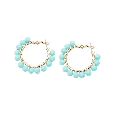 SOHI Women's Multicolour Beaded Hoop Earrings