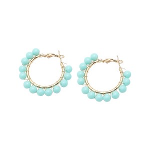 SOHI Women's Multicolour Beaded Hoop Earrings - 1 of 3