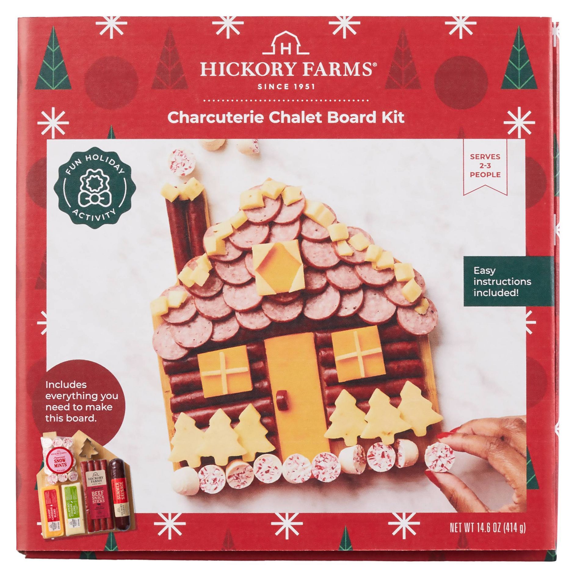 Hickory Farms Christmas Gift Set Charcuterie Chalet Board Kit - 14.6oz