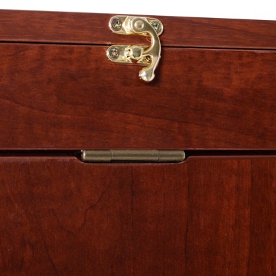 Compact Mahogany Wall-Mounted Convertible Desk with Storage