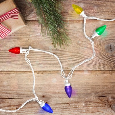 Northlight LED C7 Christmas Lights - Multicolor - 16' White Wire - 25ct