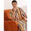 Lars Amadeus Men's Contrast Color Short Sleeves Button Down Stripes Nightgown - 2 of 4