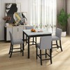 Oversart 5 Piece Dining Table and Chair Set, Wooden Dining Table and Chair with 4 Chairs for Small Spaces - 4 of 4
