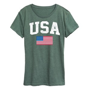 Women's - Instant Message - USA Flag Short Sleeve Graphic T-Shirt - 1 of 4