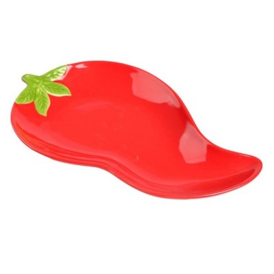 Lexi Home 11.8 Inch Ceramic Chili Shape Serving Tray