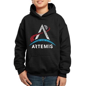 LA Pop Art NASA Artemis Logo - Boy's Word Art Hooded Sweatshirt - 1 of 4