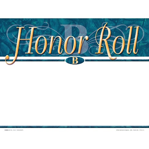 Hammond & Stephens Honor Roll B Recognition  Award - Blank Item, 11 x 8-1/2 inches, pk of 25 - image 1 of 1