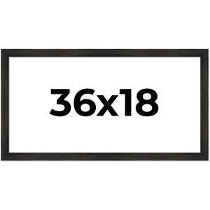 PosterPalooza | 36x18 Wide Barnwood Picture Frame, UV Acrylic, 6 Finishes - Grey, Brown, White, and Black - 1 of 4