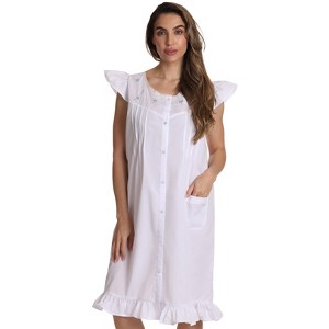 Dreamcrest Cap Sleeve Woven Nightgown with Floral Embroidery - Cute PJ Sleepwear - 1 of 3