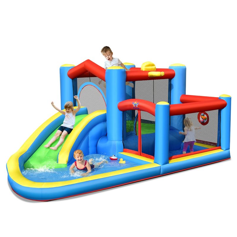 Costway Inflatable Kids Water Slide Splash Pool Slide Bounce Castle (without Blower), 1 of 11