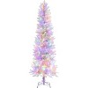 GAOMON 6 Ft Pre-Lit White Pencil Christmas Tree, Slim Artificial Christmas Tree with 250 Colorful LED Lights - 2 of 4