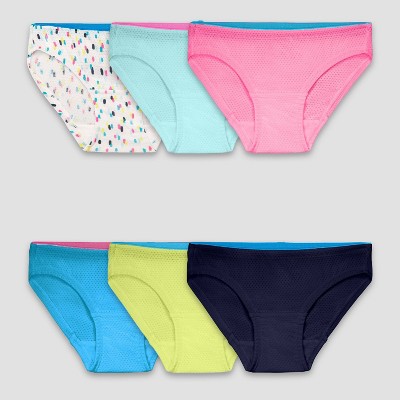 Fruit Of The Loom Breathable Girls' 6pk Micro-mesh Bikini - Colors