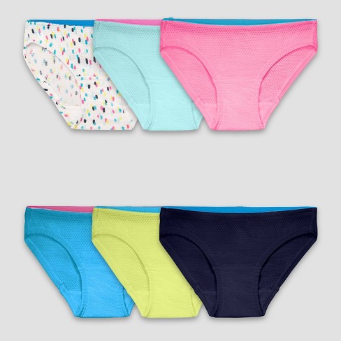 Fruit of the Loom Breathable Girls' 6pk Micro-Mesh Bikini - Colors May Vary  6