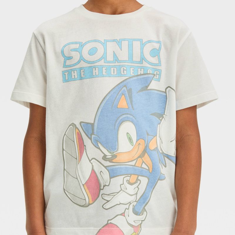 Boys' Short Sleeve Sonic Graphic T-Shirt - art class™ White, 3 of 5
