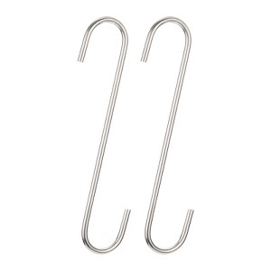 Unique Bargains Extra Long Carbon Steel Garden Kitchen S Hooks and Hangers 2 Pcs - 1 of 4