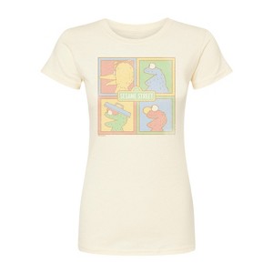 Women's - Sesame Street - Sesame Tonal Squares Fitted Graphic T-Shirt - 1 of 2