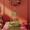 Pinmoco Christmas Tree Metal Storage Rack, Modern Sofa Side Table, Snack Rack for Party Holiday Festival, Living Room Bedroom, Green - 3 of 4
