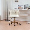 NicBex Adjustable Height Home Office Chair with Golden Metal Base and Wheels for Work Study Vanity,Bedroom - 2 of 4