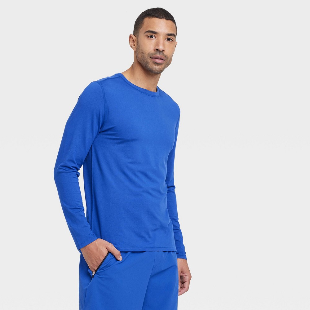 Case of 10 shirt) Men's Long Sleeve Performance T-Shirt - All in Motion™ Luxe Blue XXL