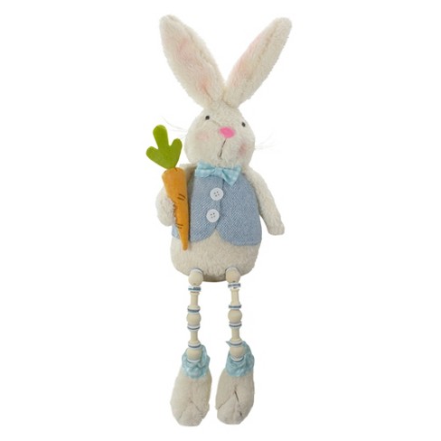 Northlight Easter Bunny Boy Rabbit with Carrot and Dangling Bead Legs Spring Figure - 22" - image 1 of 4