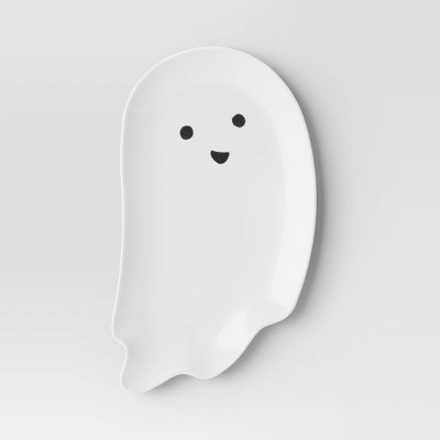 10.5" Halloween Melamine Figural Ghost Appetizer Plate White - Hyde and EEK! Boutique™
