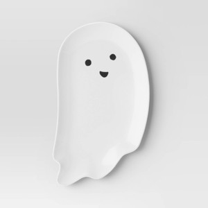 10.5" Halloween Melamine Figural Ghost Appetizer Plate White - Hyde and EEK! Boutique™ - 1 of 3