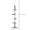 Skyzone 5-Tier Adjustable Height Cat Climbing Tower, 90.5"-102.25" Floor-to-Ceiling Vertical Cat - 2 of 4