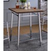 Simple Relax Square Wood Top Bar Table in Oak and Chrome - 2 of 4