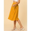 Allegra K Women's Date Dinner Floral A-Line Elastic Waist Flare Swing Midi Skirt - 4 of 4