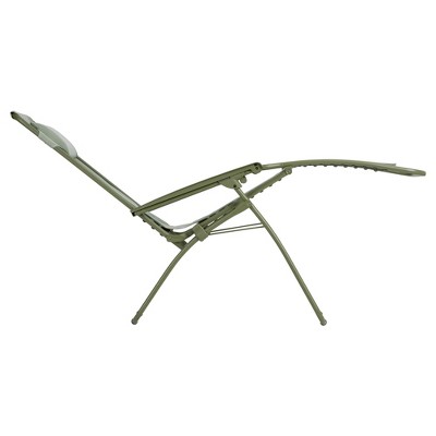 Moss Green Steel Frame Zero Gravity Lounger with Cushions