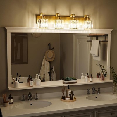 3 lamp Gold Modern Crystal Bathroom Vanity Lamp with 3/4/5/6 Lights for Bathroom, Bedroom, and Indoor Use