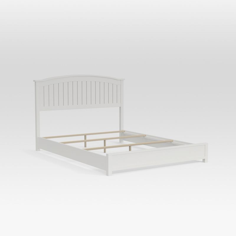 eLuxury Modern Off-White Wooden Bed Frame with Headboard, 3 of 8