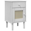 vidaXL Bedside Cabinet SENJA Rattan Look White 15.7"x13.8"x25.6" Solid Wood Pine - 2 of 4