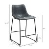 Black PU leather vintage bar stools 4-piece set for restaurant and bar space - 2 of 4