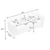 3 Seater 89"Sofa for Living Room with Metal Legs, Solid Wood Frame Couch with 4 Pillows for Apartment Office Living Room - 3 of 4