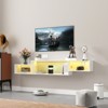 FONTOI Wall Mounted Floating TV Stand for Televisions up to 60", Media Entertainment Center for Living Room, White, 9.06"*11.02"*65.35" - 2 of 4