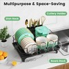 LunaLulinlk Dish Drying Rack for Kitchen Counter, Compact Dish Rack Drain Set with Utensil Holder,Cup Holder,Black - 2 of 4