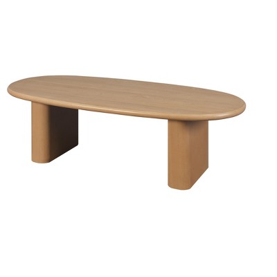 NicBex 51.18 Inch Rounded Edges Coffee Table with Tapered Tabletop for Living Room