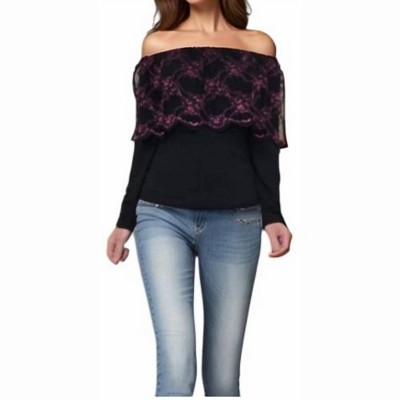 Women's Paula Off Shoulder Lace Top - VaVa
