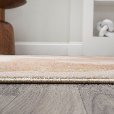 Petalo Modern Abstract Orange and Beige Flat Woven Area Rug