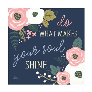 Trademark Fine Art -Laura Marshall 'Wildflower Daydreams Vii Navy Soul' Canvas Art - 1 of 4